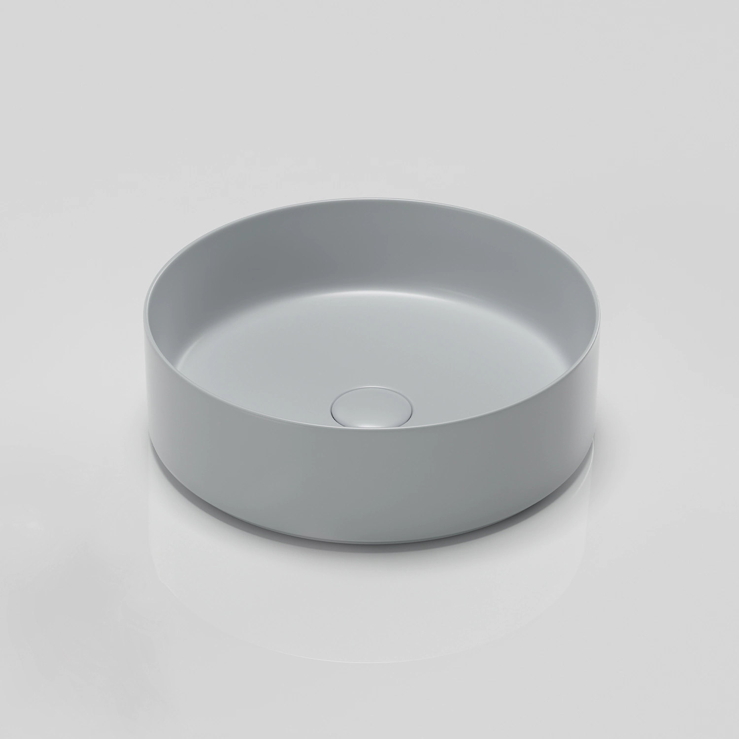 14 inches matte light grey round ceramic vessel sink for bathroom 36cm colorful porcelain countertop washbasin
